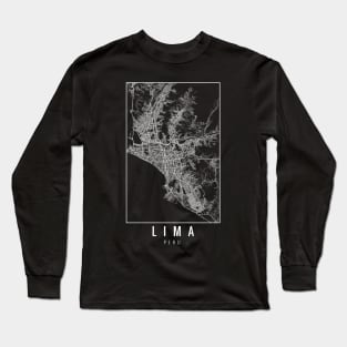 Lima Peru Minimalist Map Long Sleeve T-Shirt